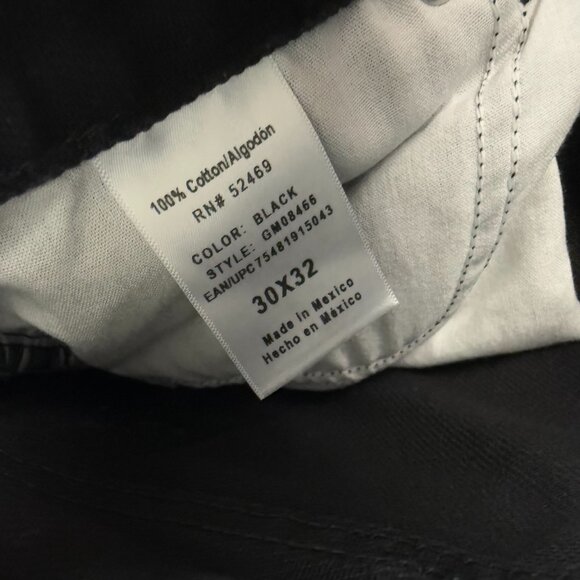 Mens Straight Leg Black Dark Wash Denim Size 30x32 Cotton Regular Fit Modern - Picture 4 of 6